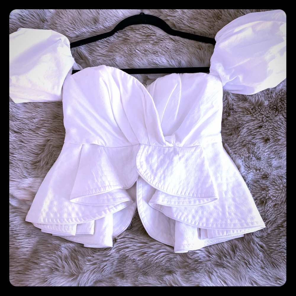 White peplum blouse